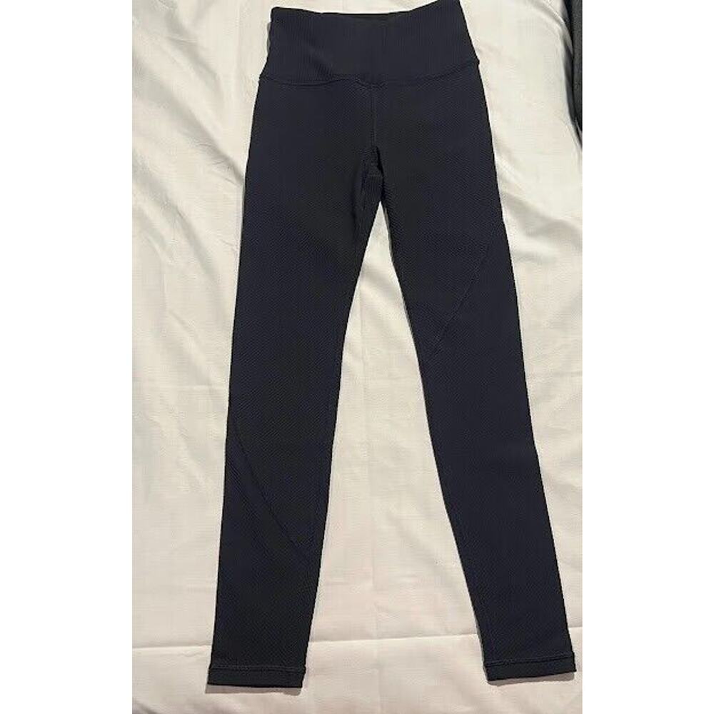 Athleta Synergy Rib 7/8 Tight Leggings Black Ribbed Athleisure Active Gym XS